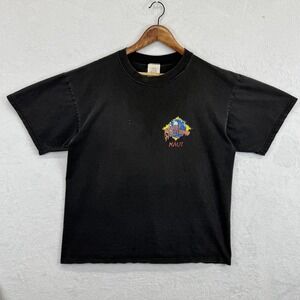 Vintage Planet Hollywood Maui Shirt Mens Large Black Surf‎ Graphic Made USA 90s